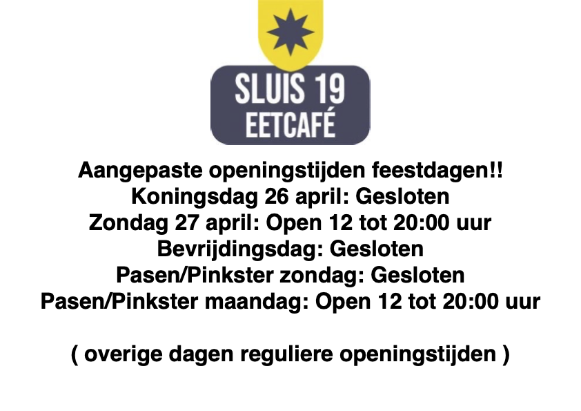 Feestdagen open gesloten sluis 19 2025